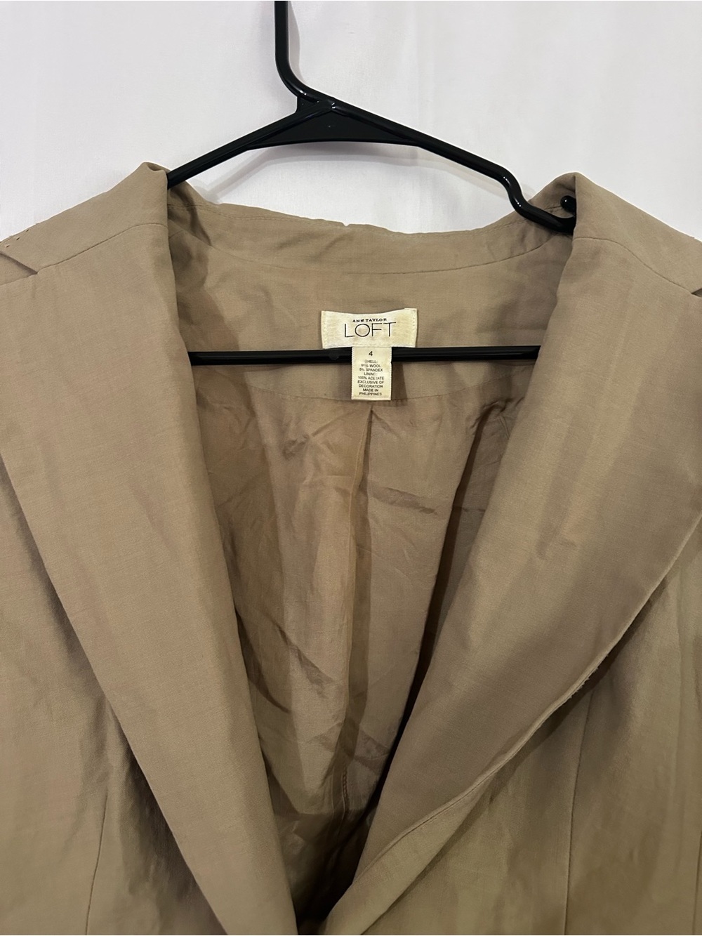 Ann Taylor LOFT Taupe Cropped Women's Blazer Jacket - Picture 4 of 7